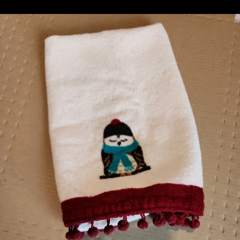 Winter Owl Fingertip Towel